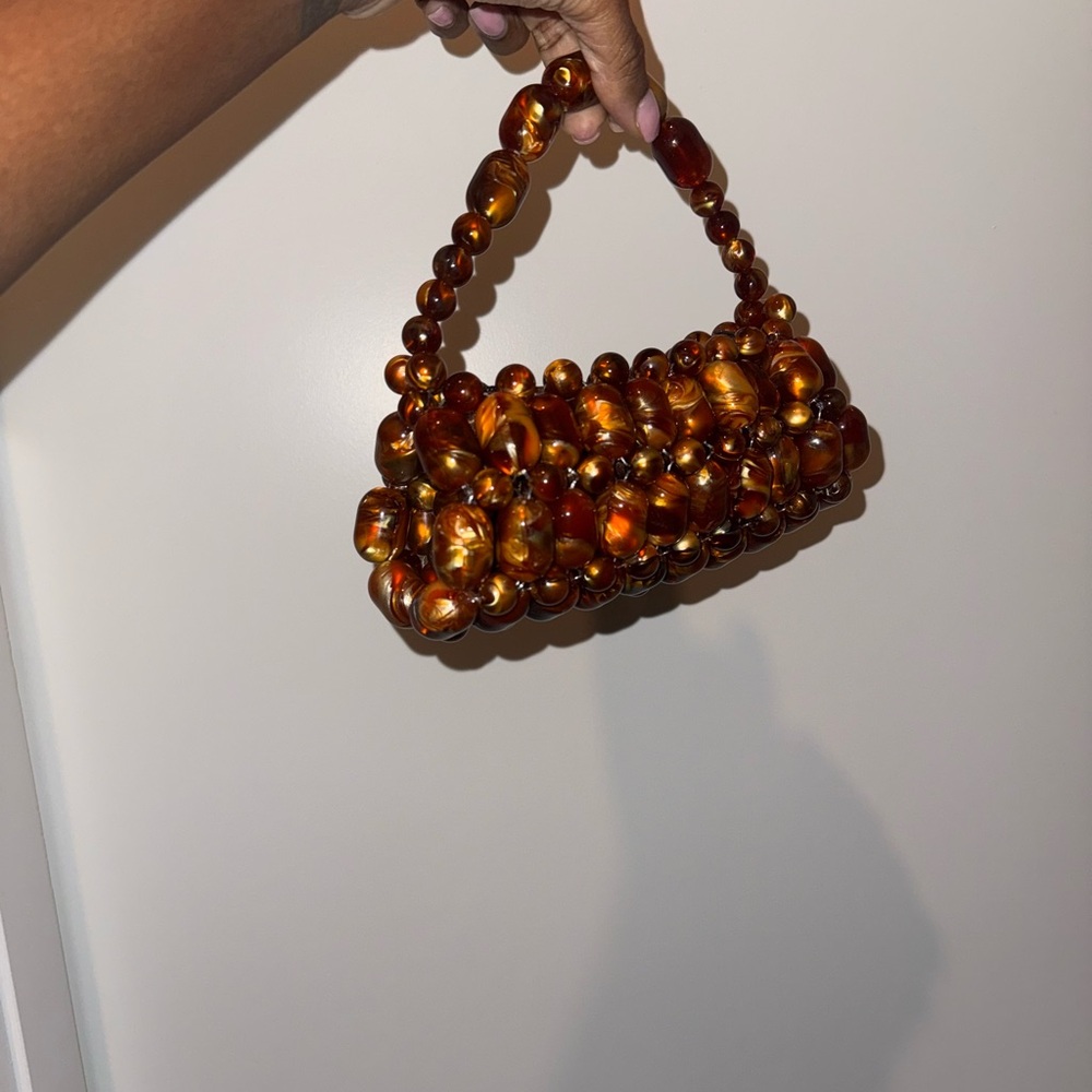 Amber Beaded Handbag